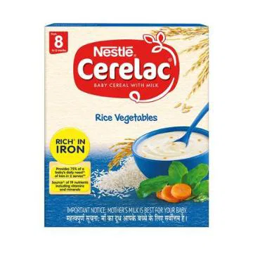 Nestle Cerelac Baby Cereal with Milk Rice Vegetables From 8 To 12 Months