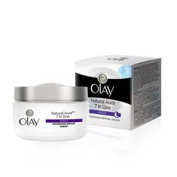 Olay Natural Aura Night Cream With Vitamin B3, Pro B5, E