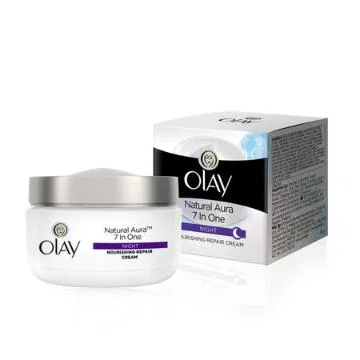 Olay Natural Aura Night Cream With Vitamin B3, Pro B5, E