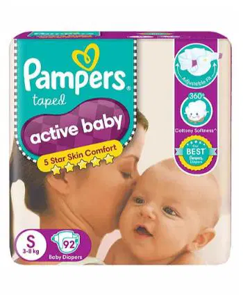 Pampers Active Baby Taped Diapers - S