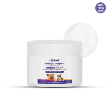 Petvit Dental Wipes For Tartar And Plaque Remover For Teeth Cleaning