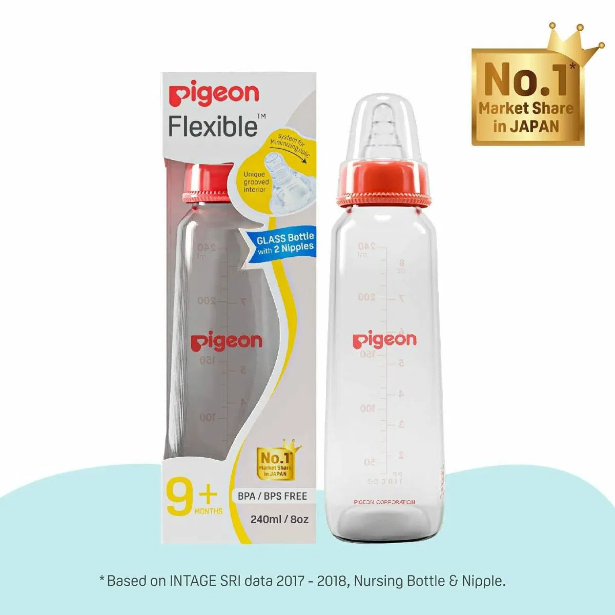 Pigeon Flexible Glass Bottle (9+Month)