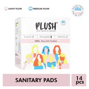 Plush Sanitary Pads 8L+6XL And 2 Free Liners