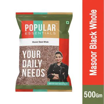 Popular Essentials Black Masoor Whole (Un-Polished)