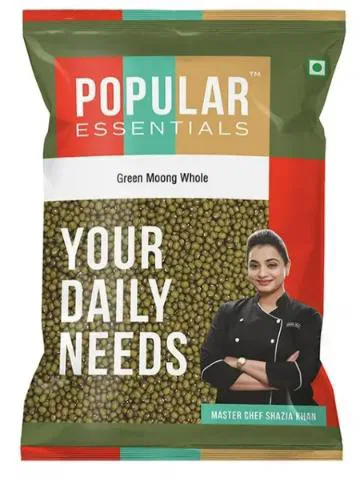Popular Essentials Green Moong Whole