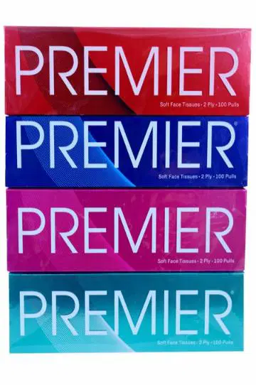 Premier Soft Face Tissue Paper Box 100 Pulls (2 Ply) 4 in 1 Pack