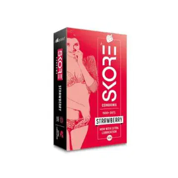 Skore Colored And Flavoured Condoms - Strawberry