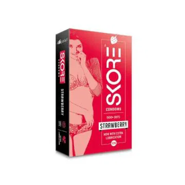 Skore Colored And Flavoured Condoms - Strawberry