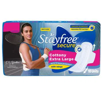 Stayfree Secure Sanitary Pads with Wings (Extra Large)