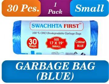 Swachhta First Garbage Bags - Oxo Bio Degradable Small Blue (17 X 19 Inches)