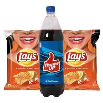 Thums Up(1.25L) & Lay's West Indies Chips(50g) Combo