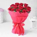 Valentine 15 Red Roses Bouquet – image 1