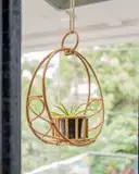 Ajaara Rattan Classic Hanging Planter – image 1