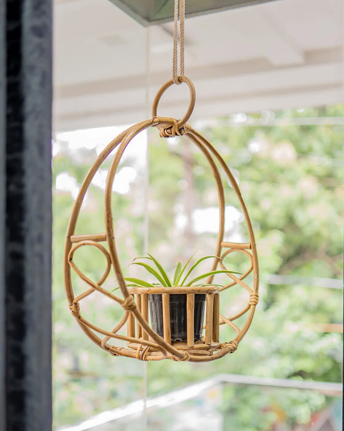 Ajaara Rattan Classic Hanging Planter