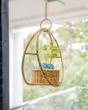 Ajaara Woven Wicker Hanging Planter – image 1