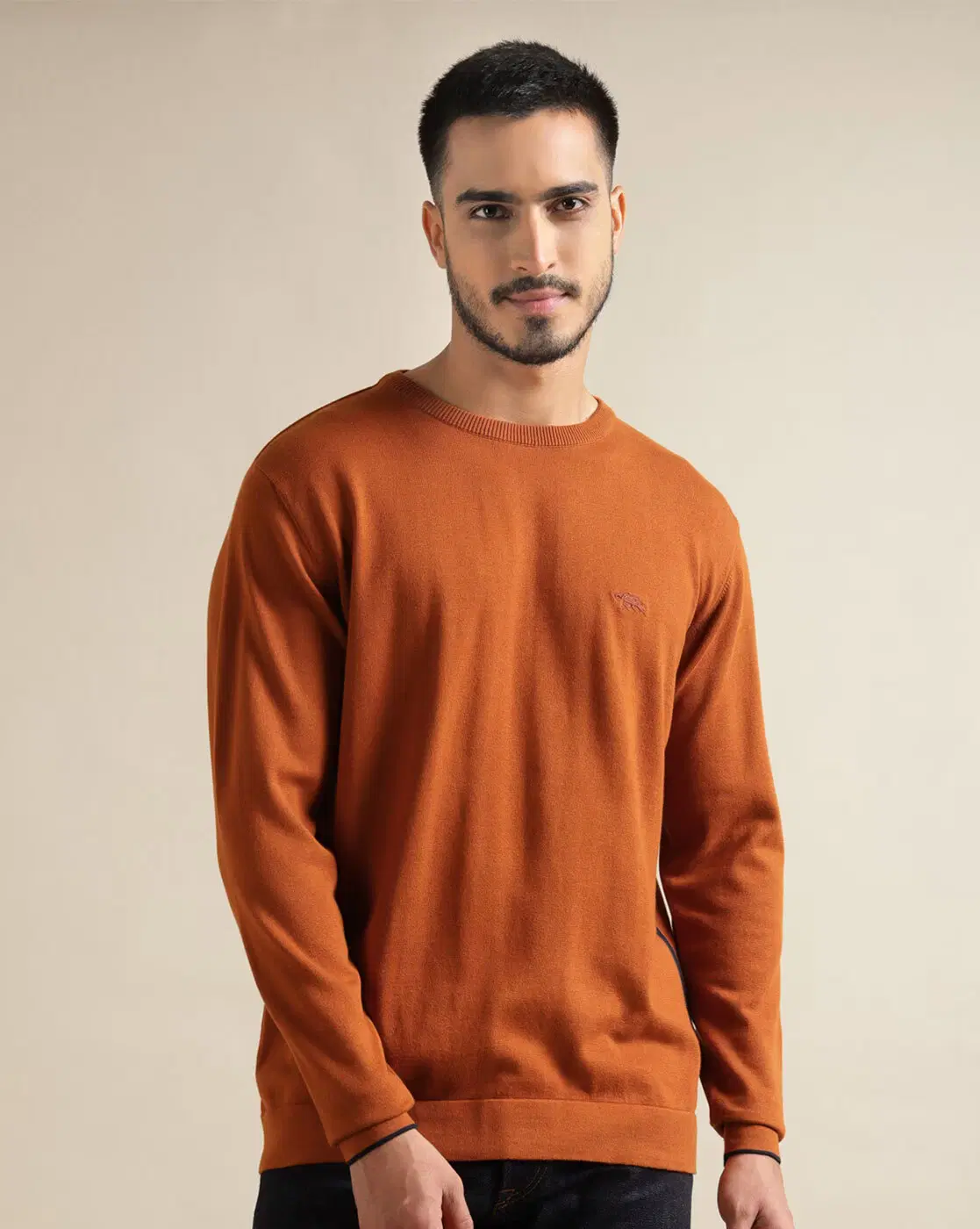 Andamen Regular Fit Crew-Neck Cotton T-Shirt