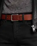 Boss Italian Leather Belt with Embossed Monograms – image 4