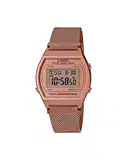 Casio Men D216 Vintage B640WMR-5ADF Rose Gold Digital Dial Rose Gold Stainless Steel Mesh Band – image 1