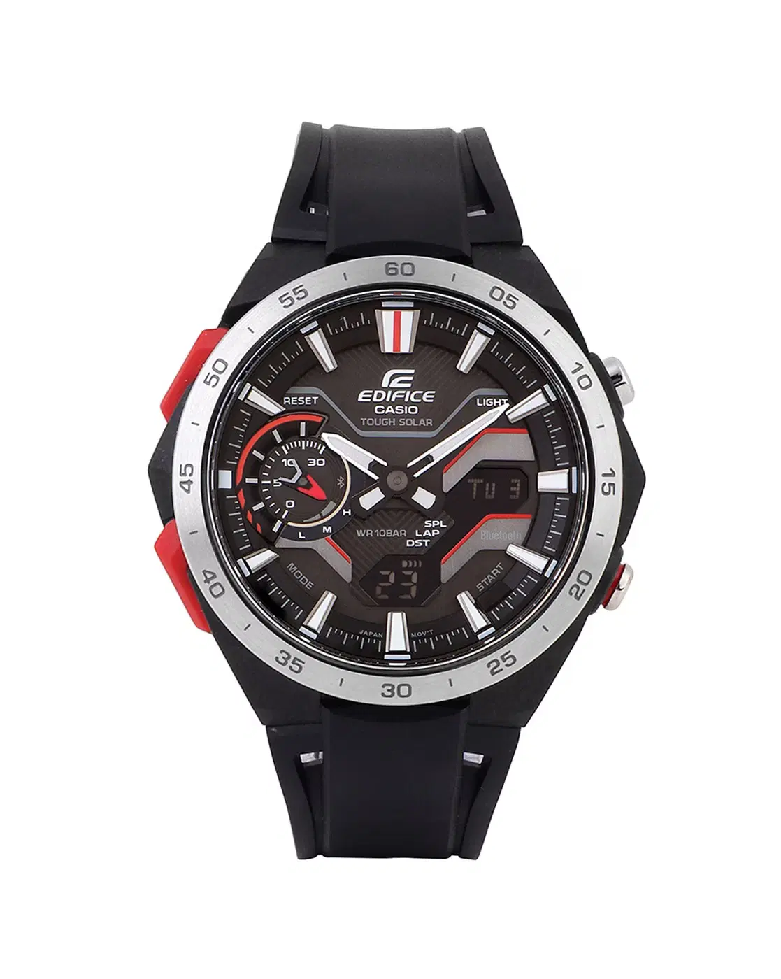 Casio Men ED591 EDifice ECB-2200P-1ADF Black Ana-Digi Dial Black Resin Strap Watch