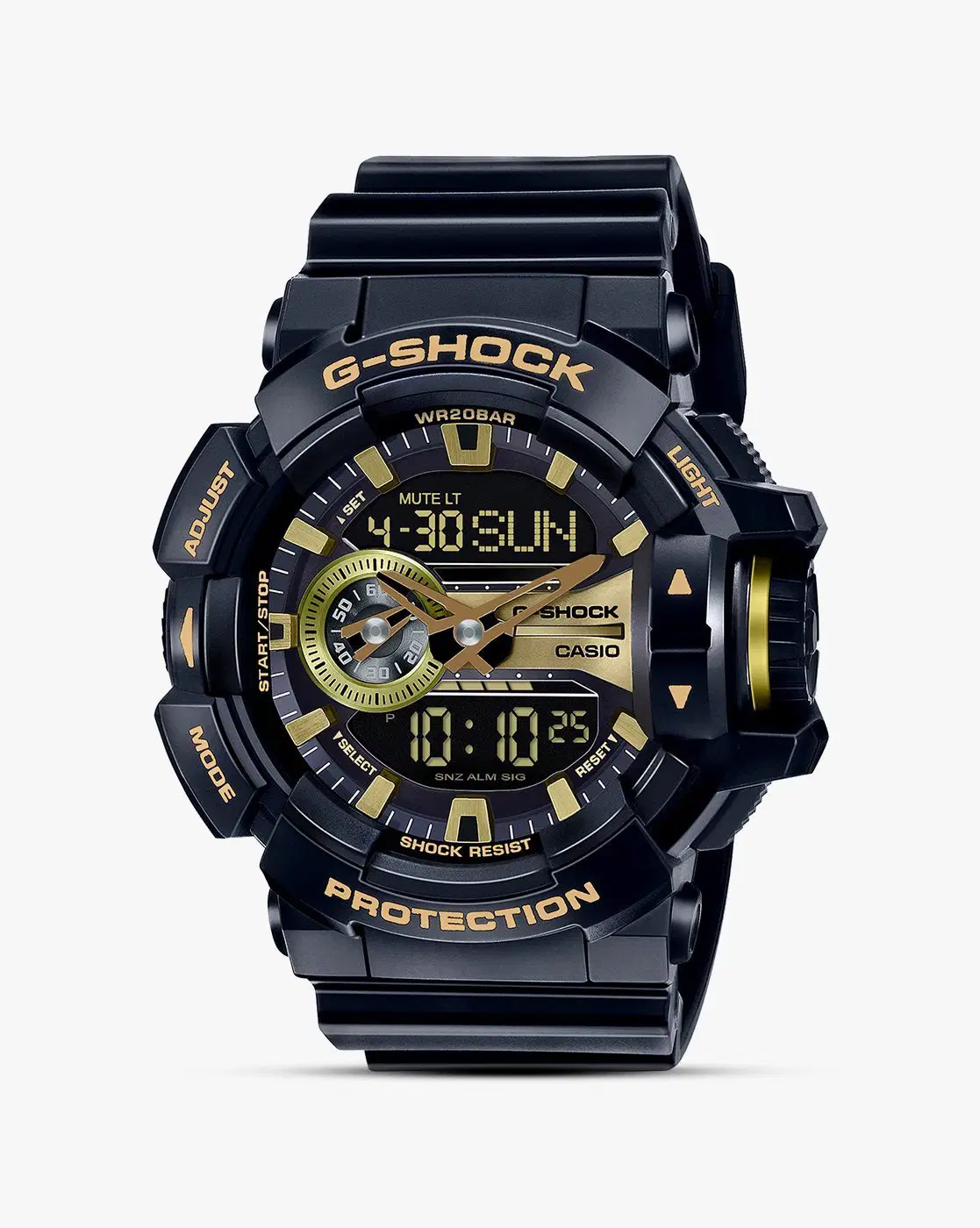 Casio Men G651 G-Shock GA-400GB-1A9DR Black-Gold Analog-Digital Dial Black Resin Strap Watch