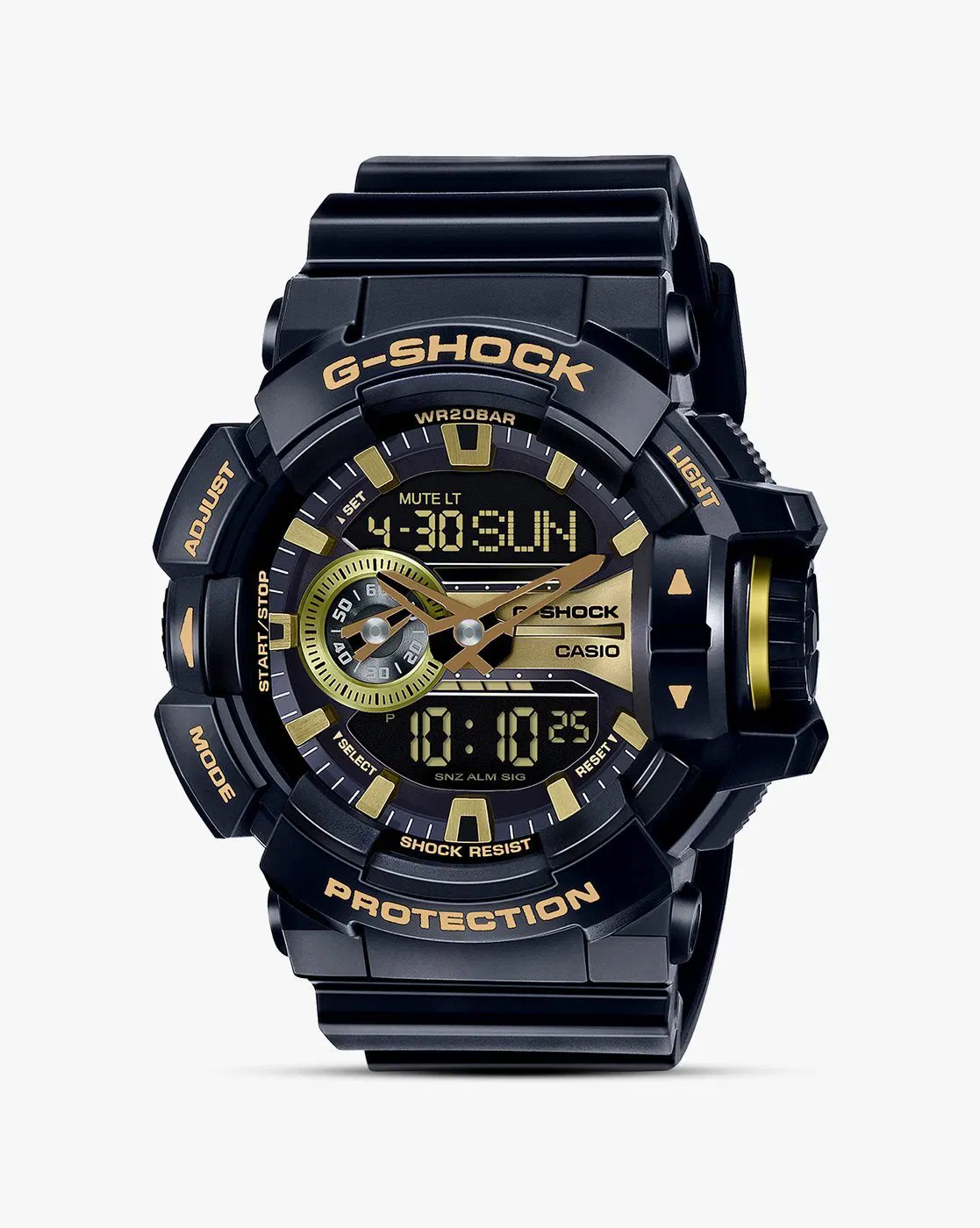 Casio Men G651 G-Shock GA-400GB-1A9DR Black-Gold Analog-Digital Dial Black Resin Strap Watch
