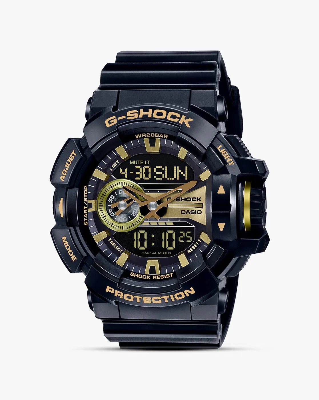 Casio Men G651 G-Shock GA-400GB-1A9DR Black-Gold Analog-Digital Dial Black Resin Strap Watch