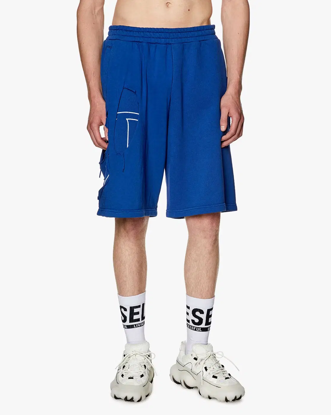 Diesel P-Crowstrapoval Regular Graphic Mid Rise Short Pants