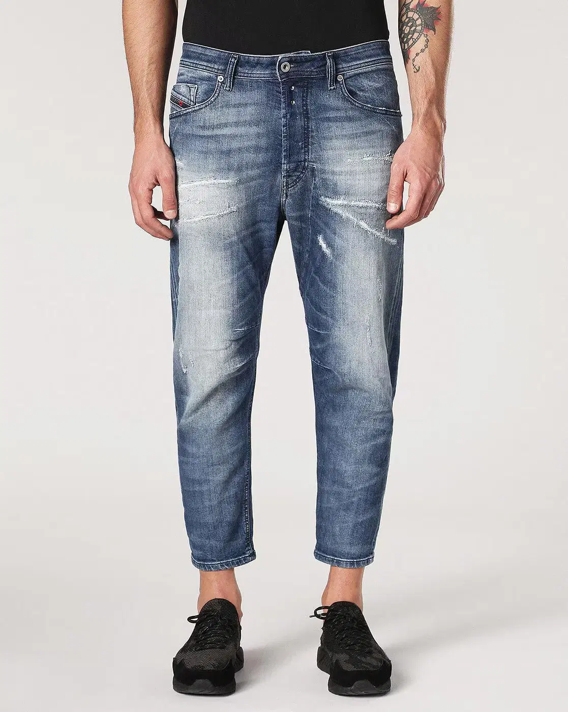 Diesel RROT Tapered Fit Washed Jeans