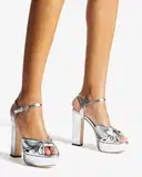 Jimmy Choo Heloise 120 Mettalic Nappa Leather Platform Sandals – image 6