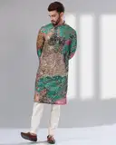 Kasbah Men Embroidered Regular Fit Long Kurta – image 1