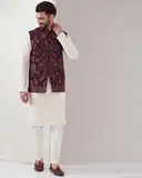 Kasbah Slim Fit Nehru Jacket with Pockets – image 3