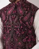 Kasbah Slim Fit Nehru Jacket with Pockets – image 4
