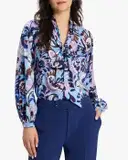 Kate Spade Autumn Paisley Tie-Neck Shirt – image 1
