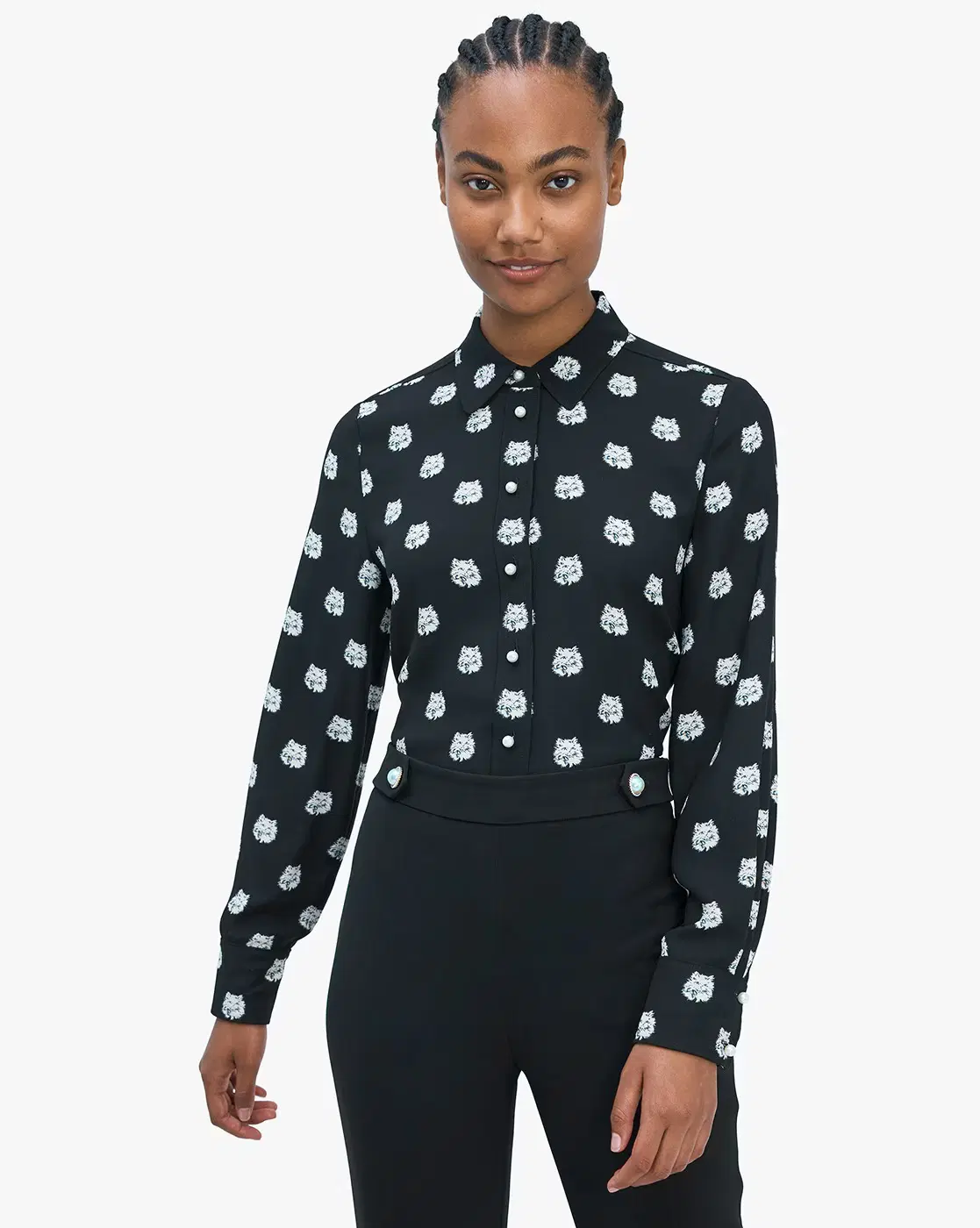 Kate Spade Cat Dot Print Shirt