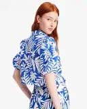 Kate Spade Tropical Foliage Linen Puff-Sleeves Top – image 2
