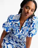 Kate Spade Tropical Foliage Linen Puff-Sleeves Top – image 5