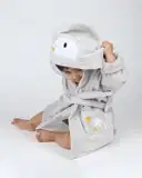 Masilo Cotton Hooded Bath Robe with Tie-Up Waist – image 1