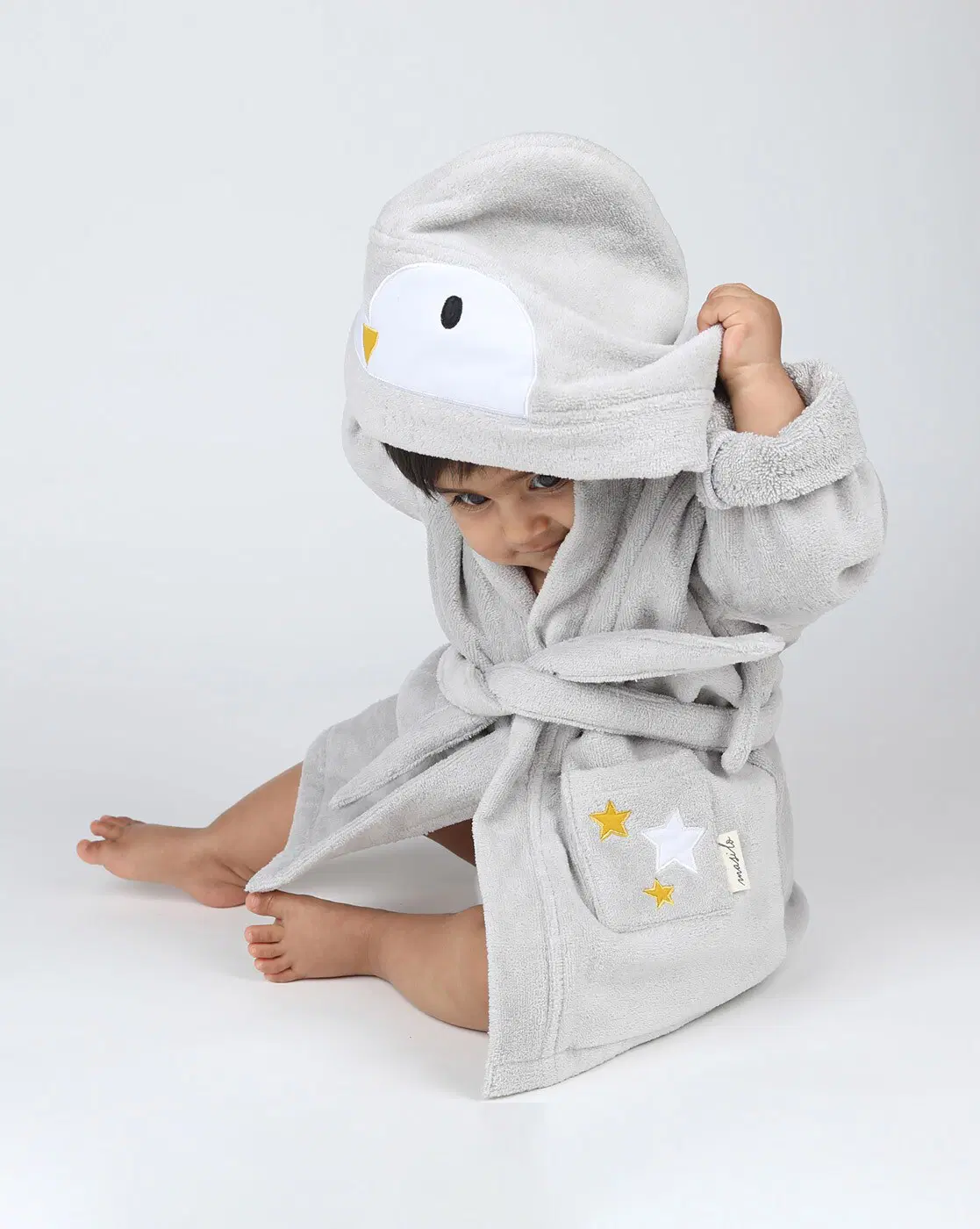 Masilo Cotton Hooded Bath Robe with Tie-Up Waist
