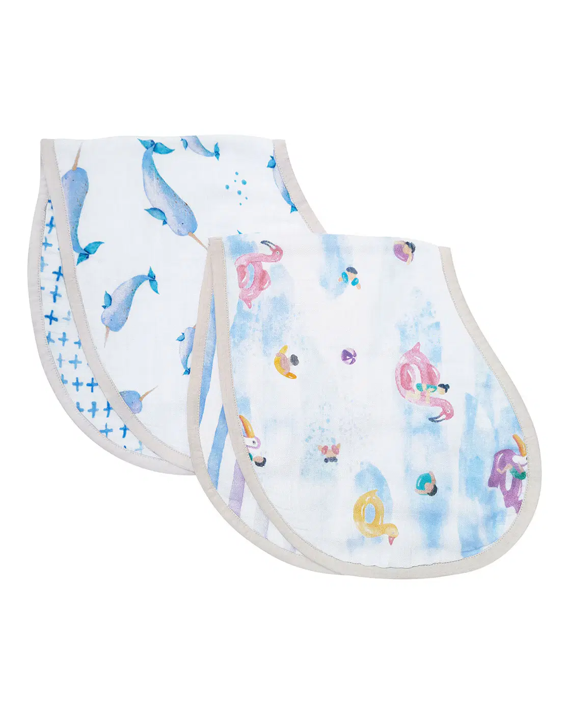 Masilo Pack of 2 Graphic Printed Bib-Burp Wash Clothes