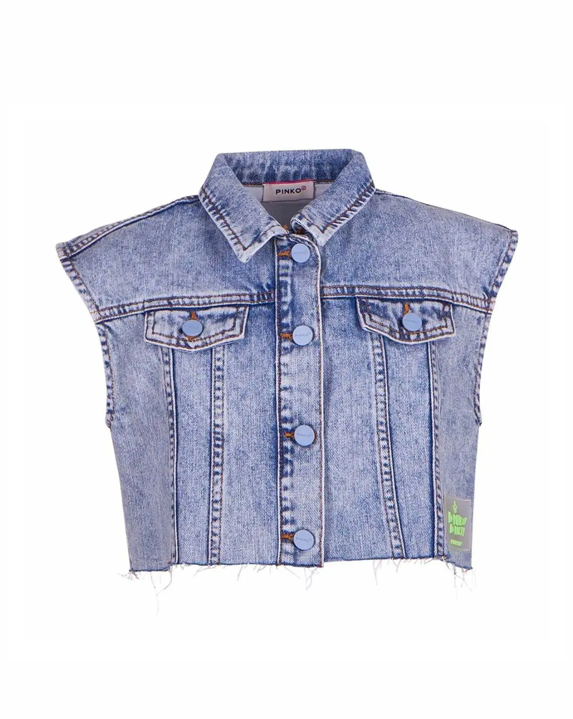 Pinko Blue Denim Crop Jacket