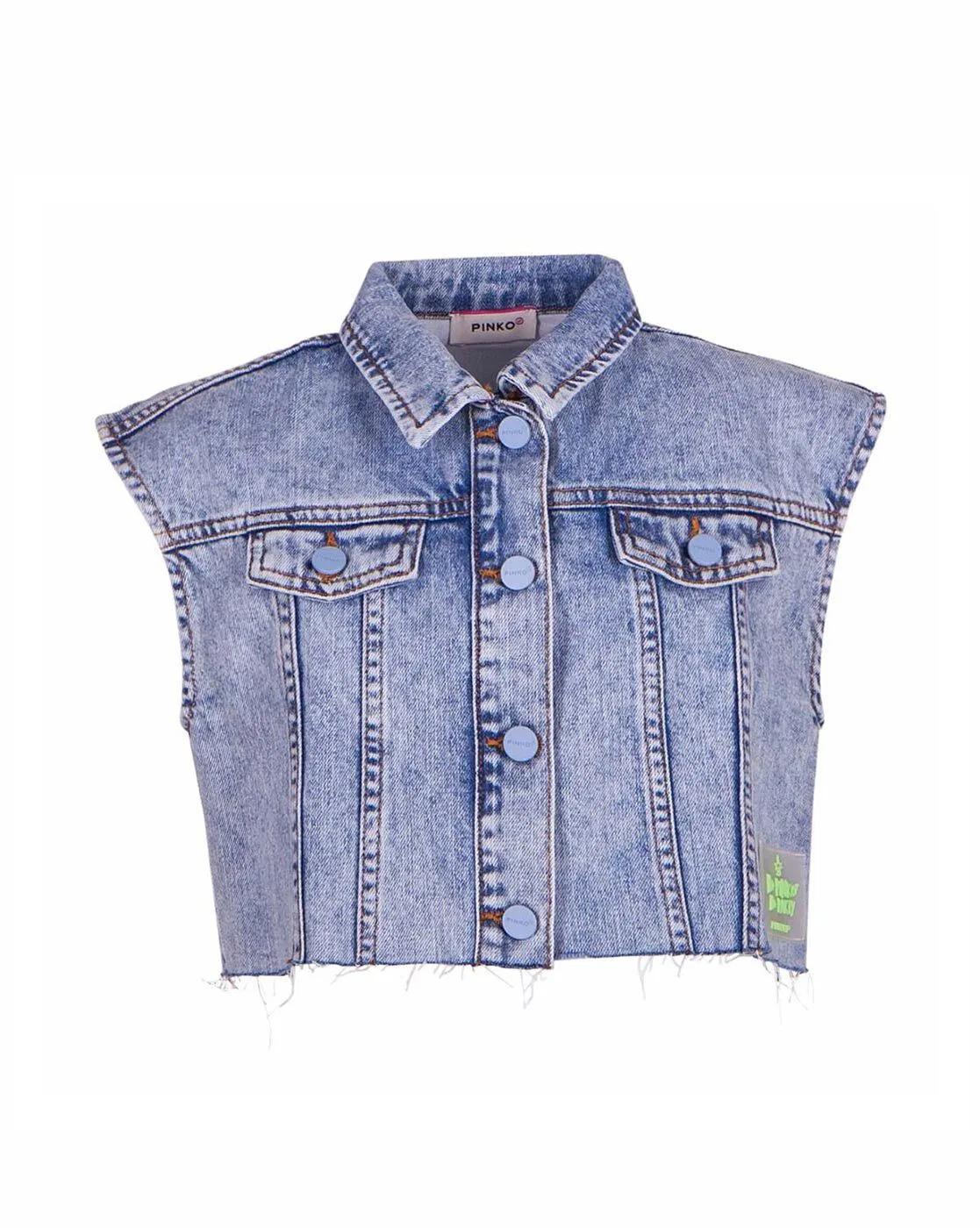 Pinko Blue Denim Crop Jacket
