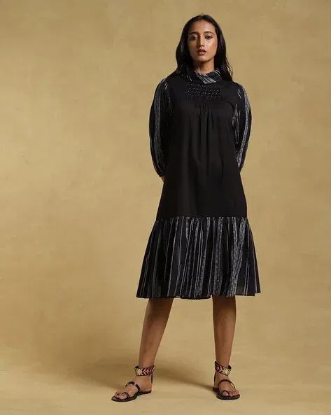 Ritu Kumar Striped Tiered Dress
