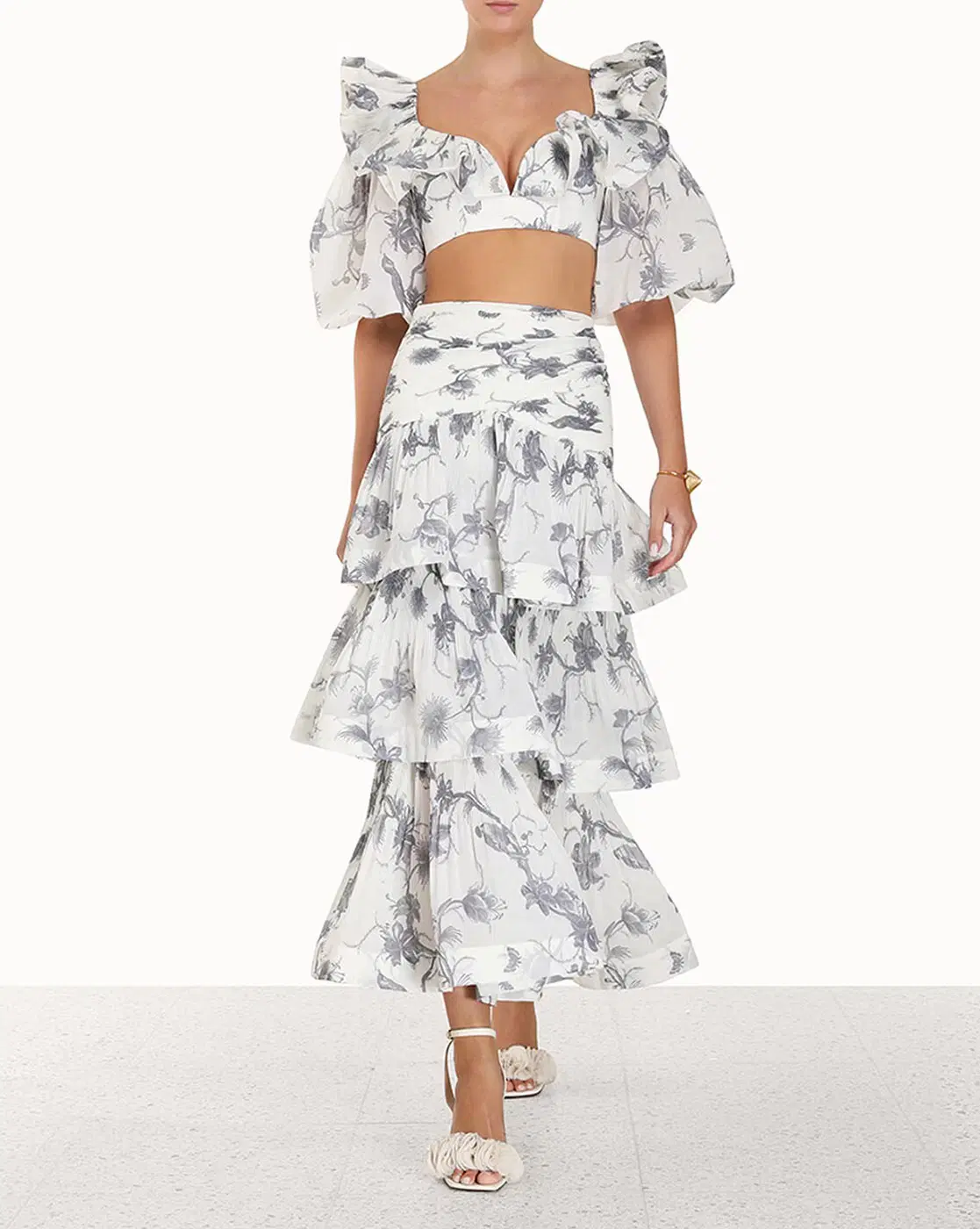 Zimmermann Pleated Tiered Skirt
