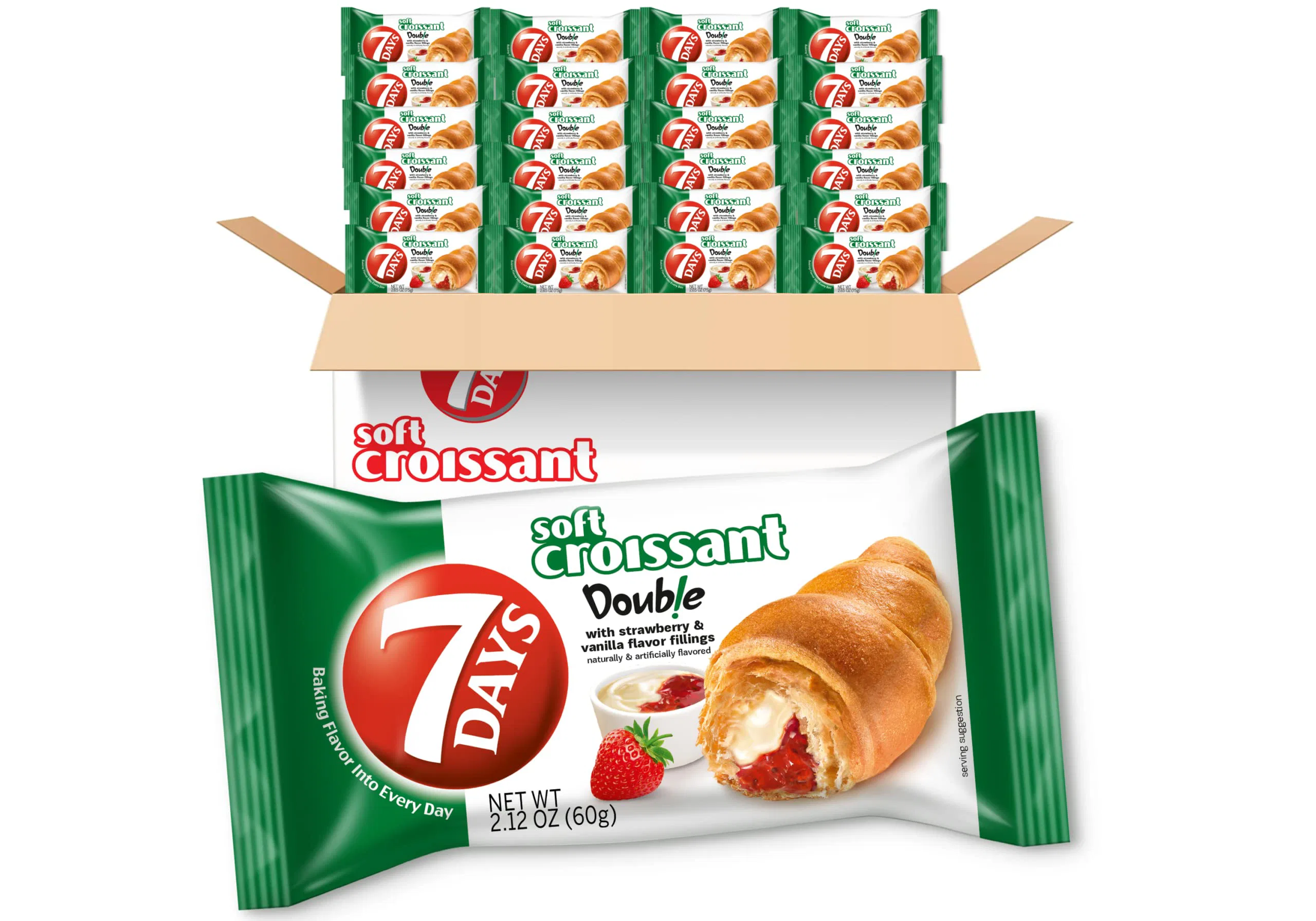7 DAYS CROISSANT DOUBLES STRAWBERRY & VANILLA