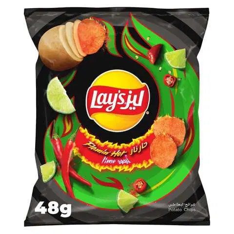 LAYS POTATO CHIPS HOT LIME