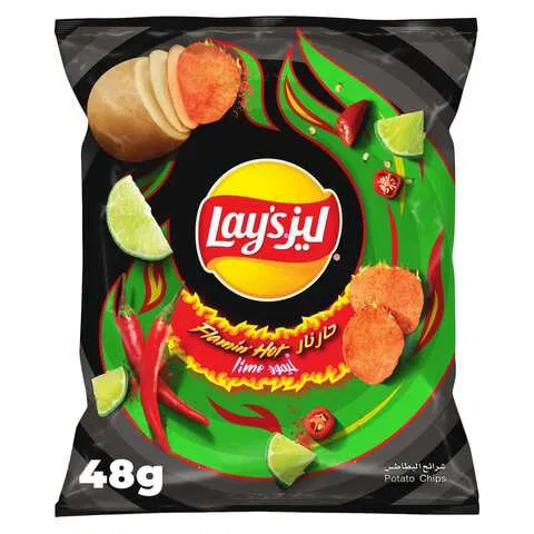 LAYS POTATO CHIPS HOT LIME