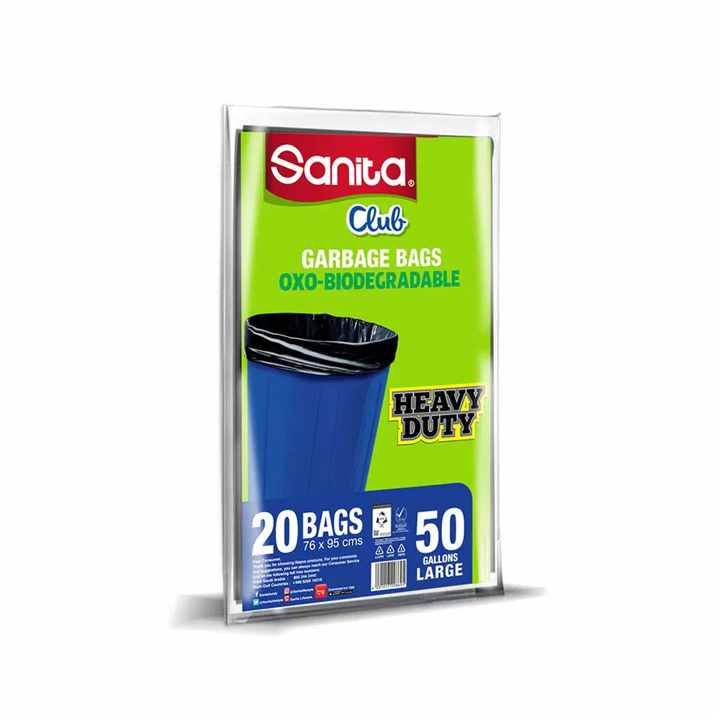 PLASTIC TRASH BAGS SANITA 50 GALLONS