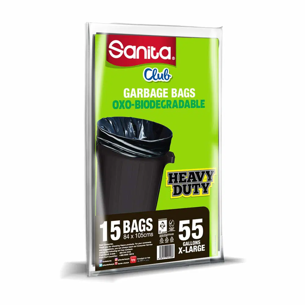 PLASTIC TRASH BAGS SANITA 55GALLONS