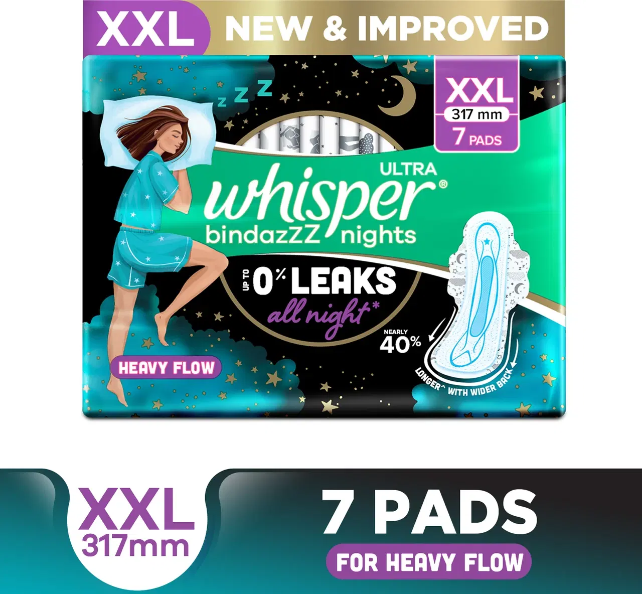Whisper Ultra Bindazz Nights Heavy Flow XXL 