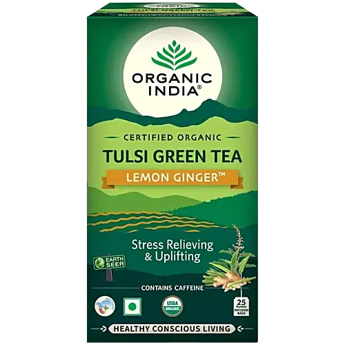 Organic India Tulsi Green Tea Lemon Ginger